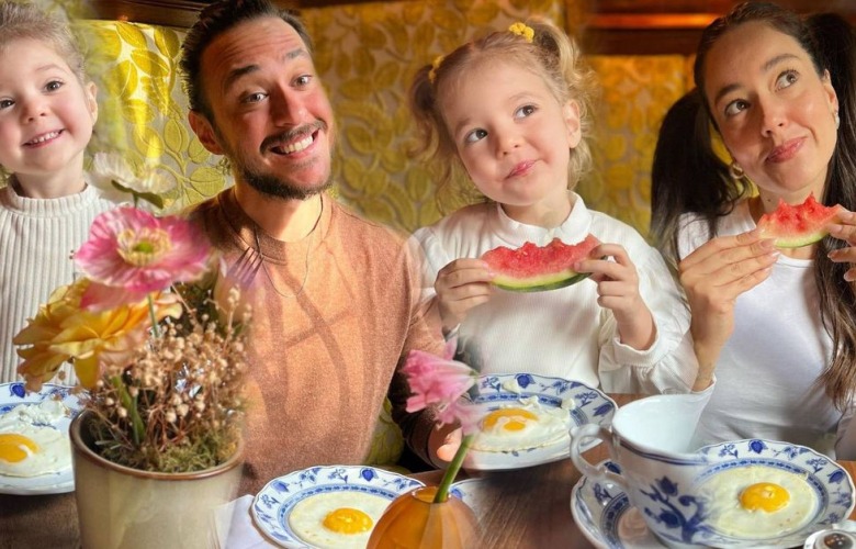 Pelin Akil-Anıl Altan çifti, ikiz çocukları Alin ve Lina'yı taklit etti