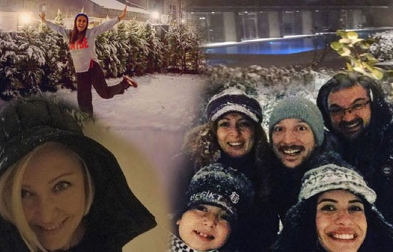 Ünlülerden kar fotoğrafları! 