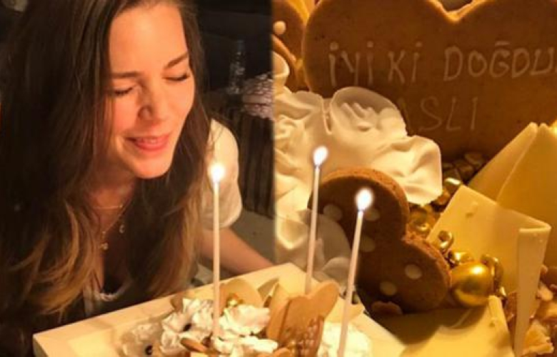 Aslı Enver ve doğum günü pastası burada, Murat Boz nerede?