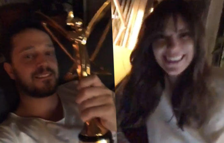 Murat Boz'dan "En İyi Kadın Oyuncu" ödülünü alan sevgilisi Aslı Enver'e tebrik