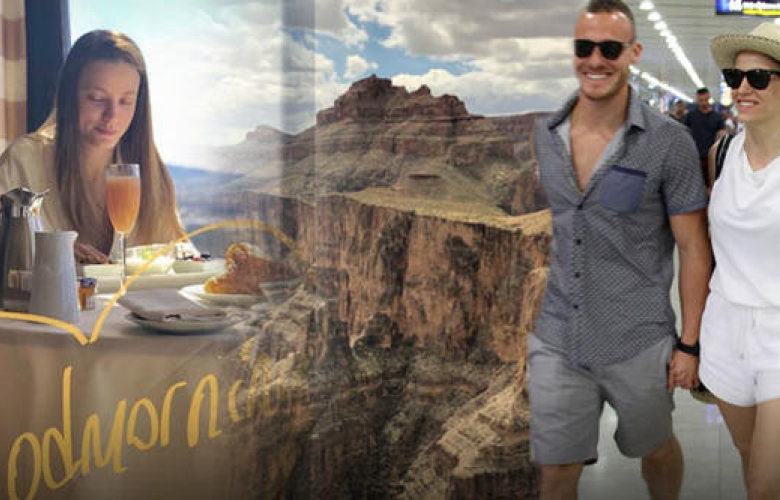 Serenay Sarıkaya ile Kerem Bürsin helikopterle ABD semalarında...