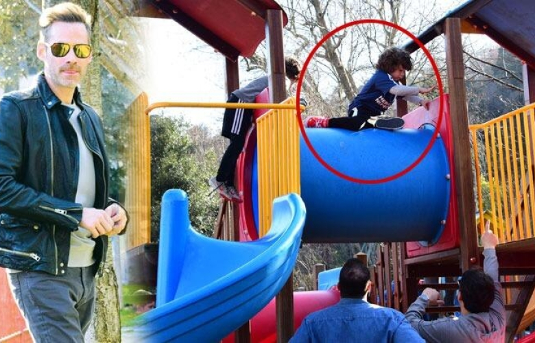 Hande Ataizi'nin oğlu Leon'un parktaki tehlikeli oyunu