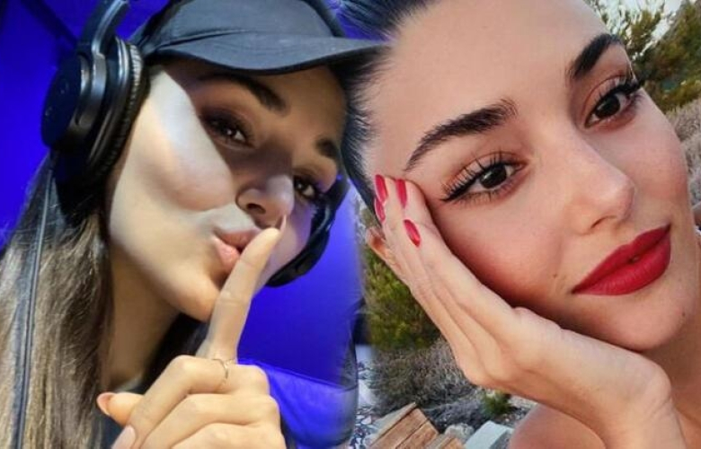 Hande Erçel stüdyoya girdi.