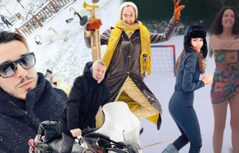 Ünlü isimlerden kar pozları!