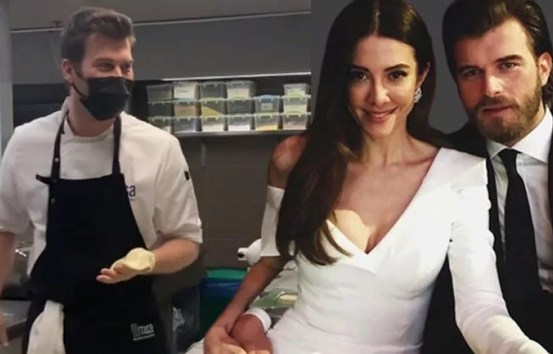 Mutfağa giren Kıvanç Tatlıtuğ elleriyle turta hazırladı! 