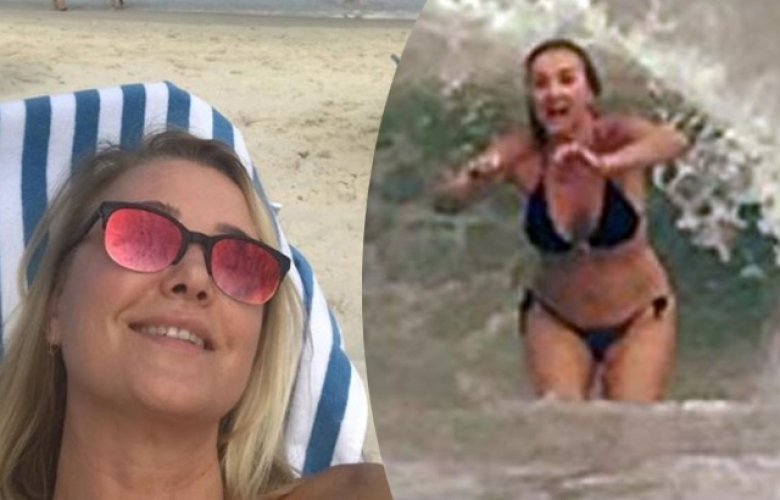 Berna Laçin kış ortasında bikini giydi, denize girdi!