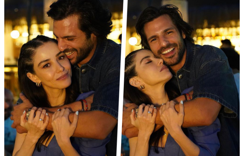 Özge Gürel'den romantik kutlama 