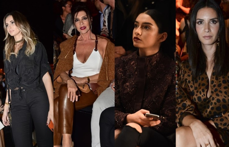 Ünlü modacıların bulunduğu defileye ünlü isimler akın etti!