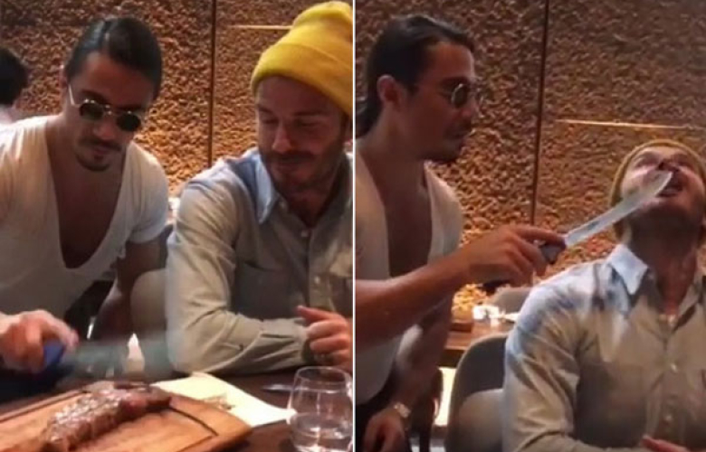 Nusret, David Beckham&#039;ı elleriyle besledi